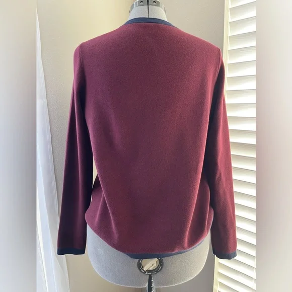 ANN TAYLOR, gold zipper front, cardigan. - Picture 4 of 12